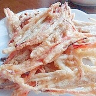 ごぼうとにんじんのひと口揚げ